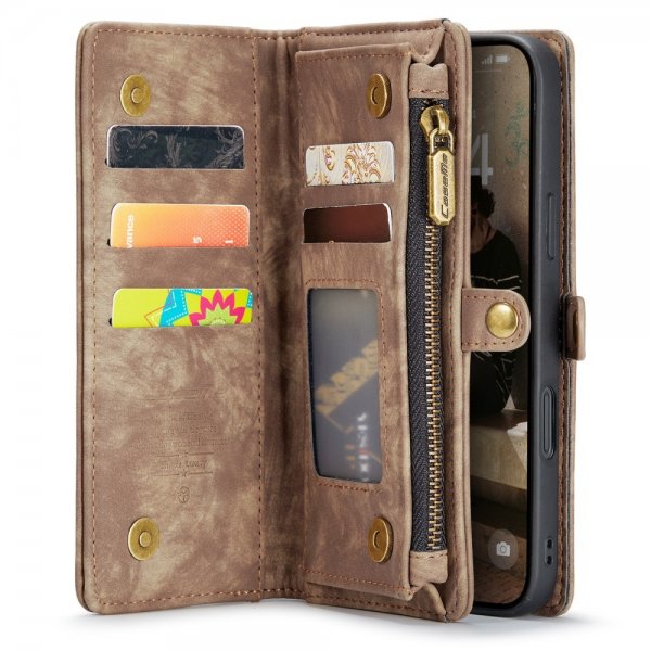 CaseMe iPhone 16 Etui 008 Series Aftageligt Cover Brun