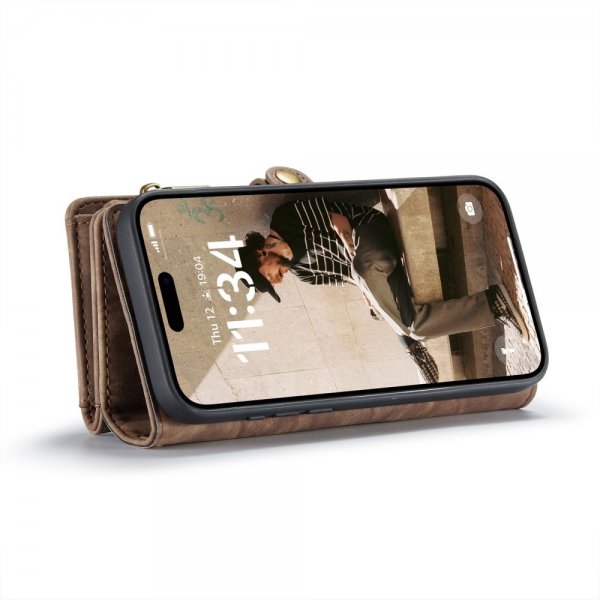 CaseMe iPhone 16 Etui 008 Series Aftageligt Cover Brun