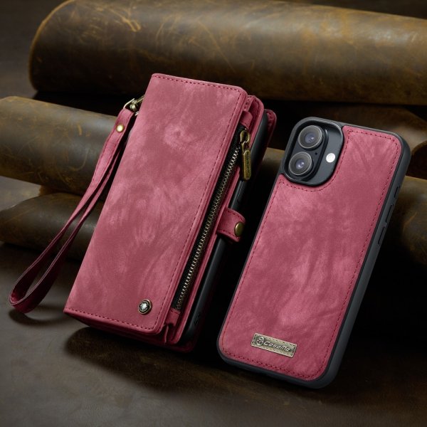 CaseMe iPhone 16 Etui 008 Series Aftageligt Cover Rød