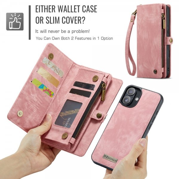 CaseMe iPhone 16 Cover 008 Series Aftageligt cover Rosa