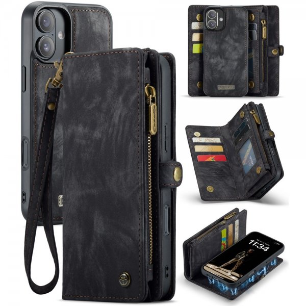 CaseMe iPhone 16 Etui 008 Series Aftageligt Cover Sort