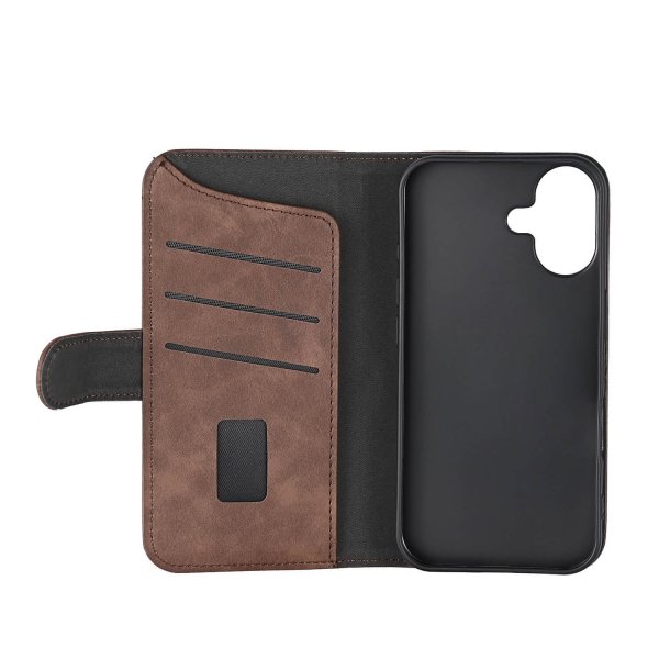 Gear iPhone 16 Cover 3 Kortlommer Brun