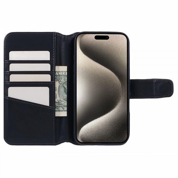 Nordic Covers iPhone 16 Cover Essential Leather Raven Black