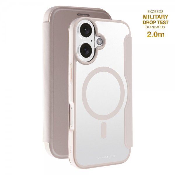 Vivanco iPhone 16 Etui Mag Wallet Greige