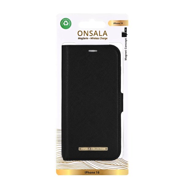 Onsala iPhone 16 Cover MagSeries Aftageligt Cover Sort