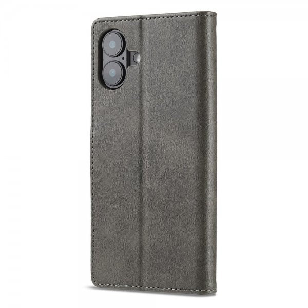 Lc.Imeeke iPhone 16 Cover med Kortlomme Standfunktion Grå
