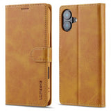 Lc.Imeeke iPhone 16 Cover med Kortlomme og Stativfunktion Lysebrun