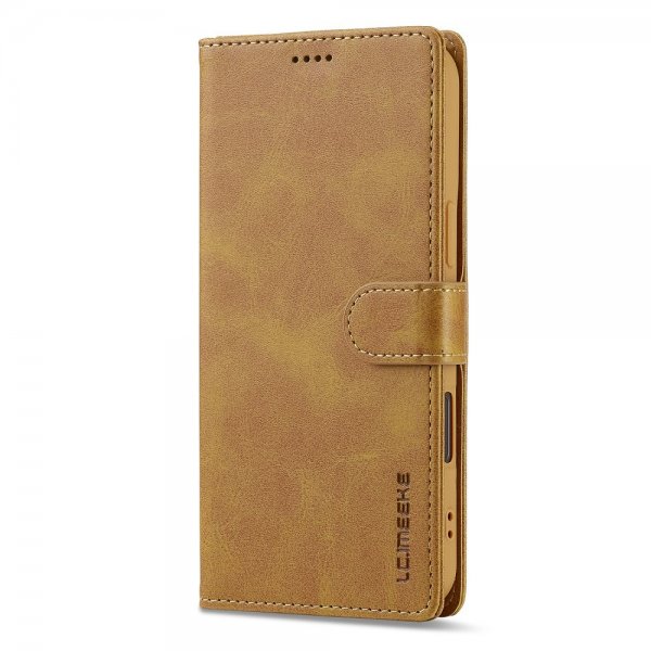 Lc.Imeeke iPhone 16 Cover med Kortlomme og Stativfunktion Lysebrun