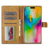 Lc.Imeeke iPhone 16 Cover med Kortlomme og Stativfunktion Lysebrun