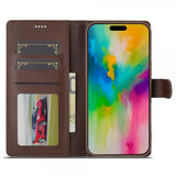 Lc.Imeeke iPhone 16 Cover med Kortlomme Standfunktion Mørkebrun