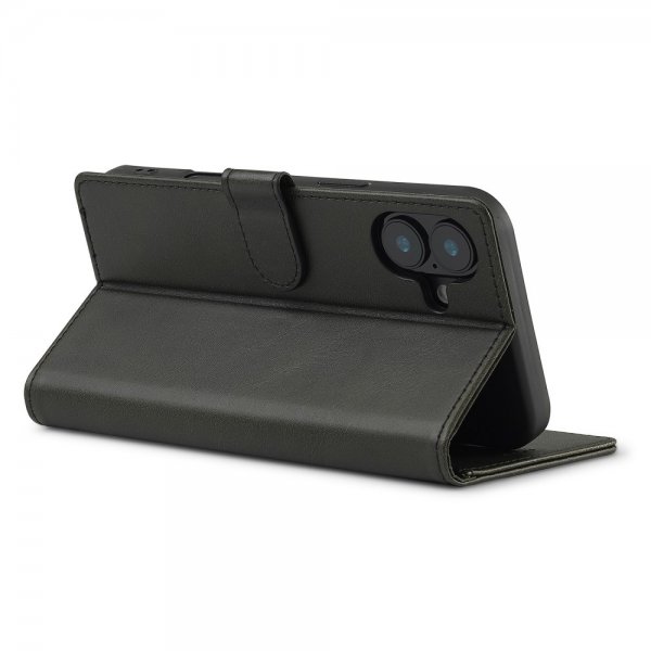Lc.Imeeke iPhone 16 Cover med Kortlomme og Stativfunktion, Sort