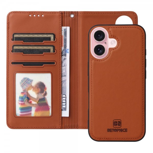 Betopnice iPhone 16 Cover med Aftageligt Cover 005 Brun