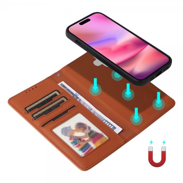 Betopnice iPhone 16 Cover med Aftageligt Cover 005 Brun
