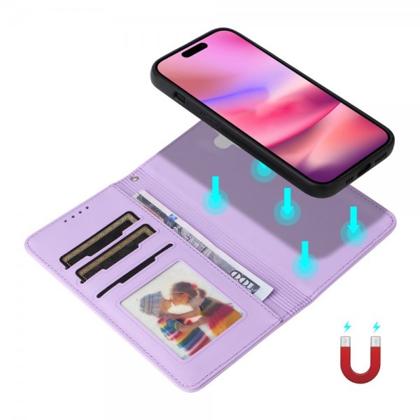 Betopnice iPhone 16 Cover med Aftageligt Cover 005 Lilla