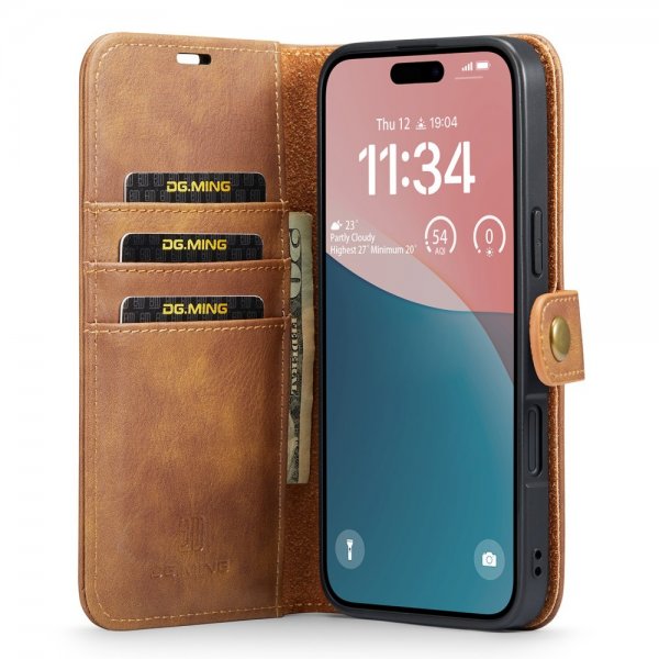 Dg.Ming iPhone 16 Cover med Aftageligt Cover Brun