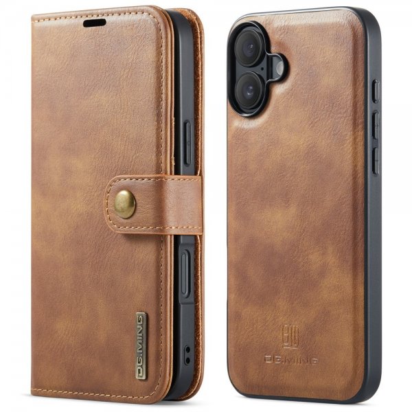 Dg.Ming iPhone 16 Cover med Aftageligt Cover Brun