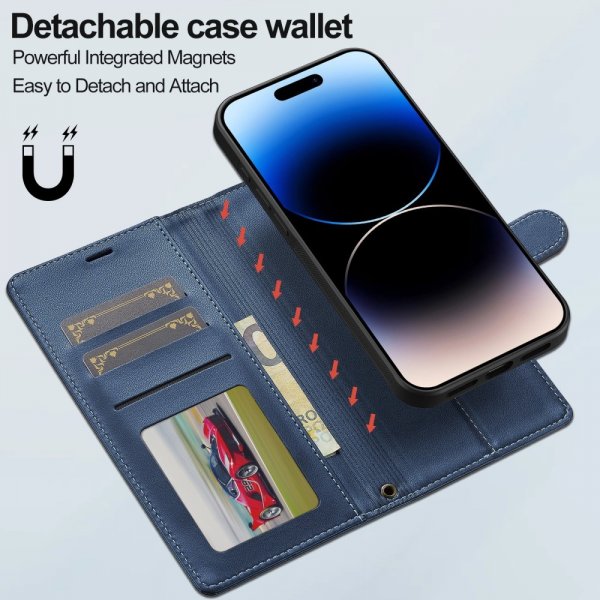 Lc.Imeeke iPhone 16 Cover med Aftageligt Etui L2 Series MagSafe Blå