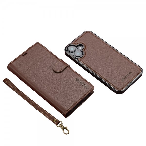 Lc.Imeeke iPhone 16 Cover med Aftageligt Etui L2 Series MagSafe Brun