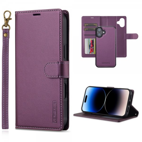 Lc.Imeeke iPhone 16 Cover med Aftageligt Etui L2 Series MagSafe Lilla