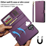 Lc.Imeeke iPhone 16 Cover med Aftageligt Etui L2 Series MagSafe Lilla