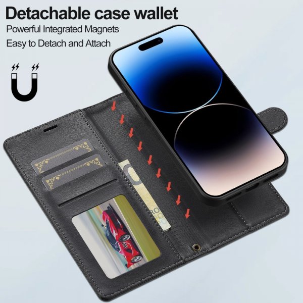 Lc.Imeeke iPhone 16 Cover med Aftageligt Cover L2 Series MagSafe Sort