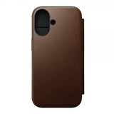 Nomad iPhone 16 Modern Leather Folio Brun