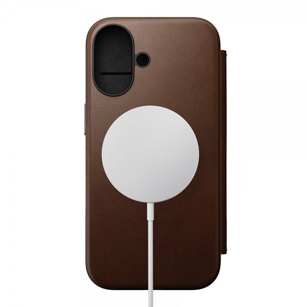 Nomad iPhone 16 Modern Leather Folio Brun