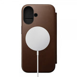 Nomad iPhone 16 Modern Leather Folio Brun