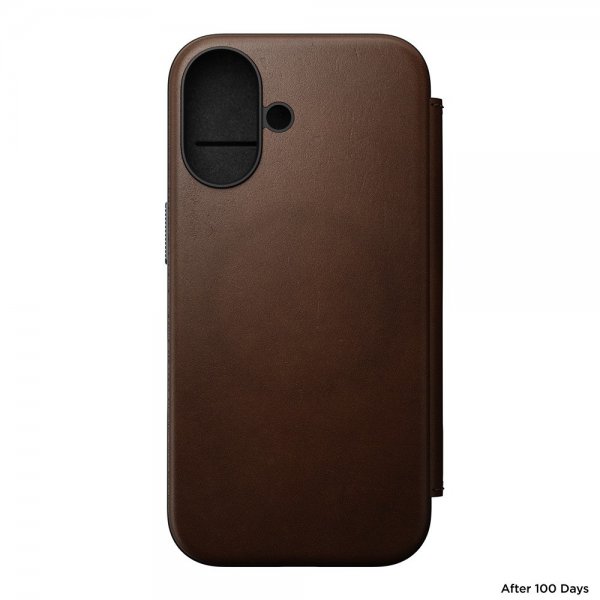 Nomad iPhone 16 Modern Leather Folio Brun