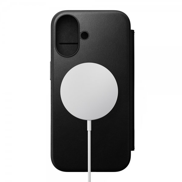 Nomad iPhone 16 Modern Læder Folio Cover Sort