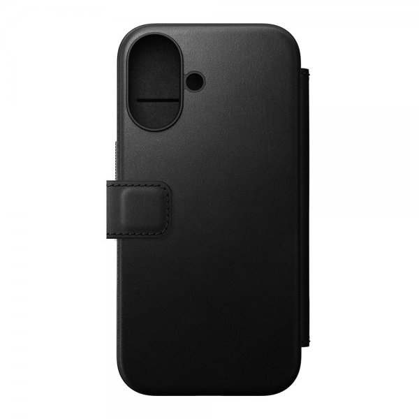 Nomad iPhone 16 Modern Læder Folio Cover Sort