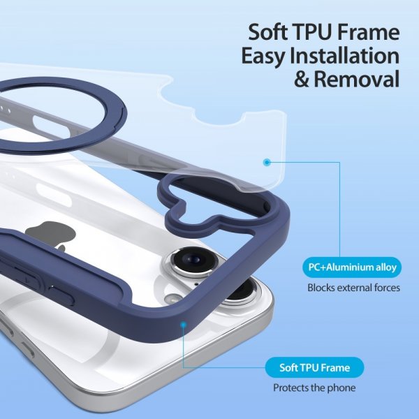 Dux Ducis iPhone 16 Cover Skin X Pro Series Kickstand MagSafe Blå