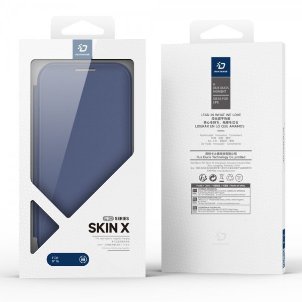 Dux Ducis iPhone 16 Cover Skin X Pro Series Kickstand MagSafe Blå