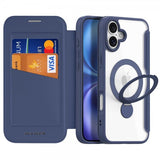 Dux Ducis iPhone 16 Cover Skin X Pro Series Kickstand MagSafe Blå