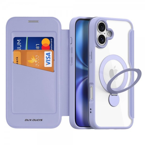 Dux Ducis iPhone 16 Cover Skin X Pro Series Kickstand MagSafe Lilla