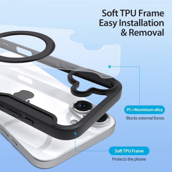 Dux Ducis iPhone 16 Cover Skin X Pro Series Kickstand MagSafe Sort