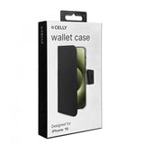 Celly iPhone 16 Etui Wally Wallet Case Sort