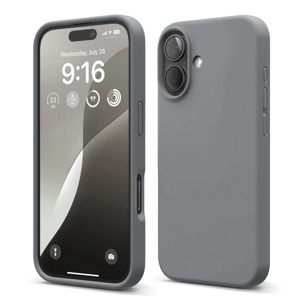 Rvelon iPhone 16 Cover Silikone Grå