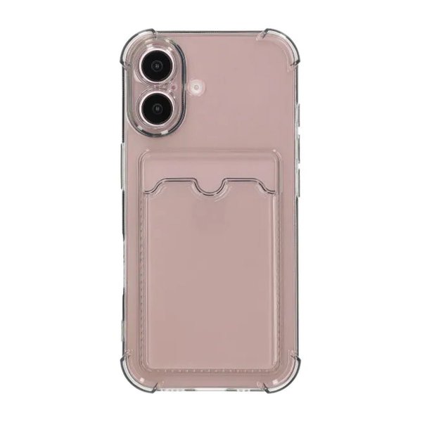 iPhone 16 Cover Kortholder Stødsikkert Sort