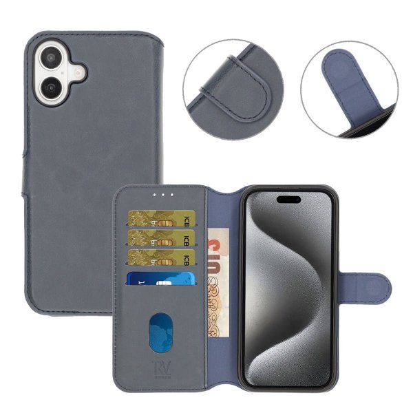 Rvelon iPhone 16 Cover Magnetisk Aftageligt Etui Blå