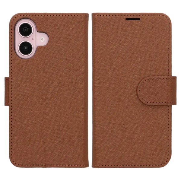 iPhone 16 Cover med Stativ Brun