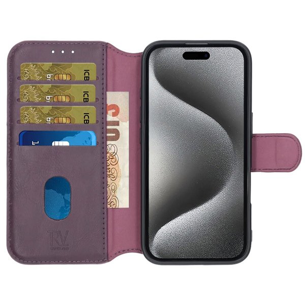 Rvelon iPhone 16 Cover 4 Kortrum MagSafe Lilla