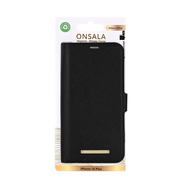 Onsala iPhone 16 Plus Cover MagSeries Aftageligt Cover Sort