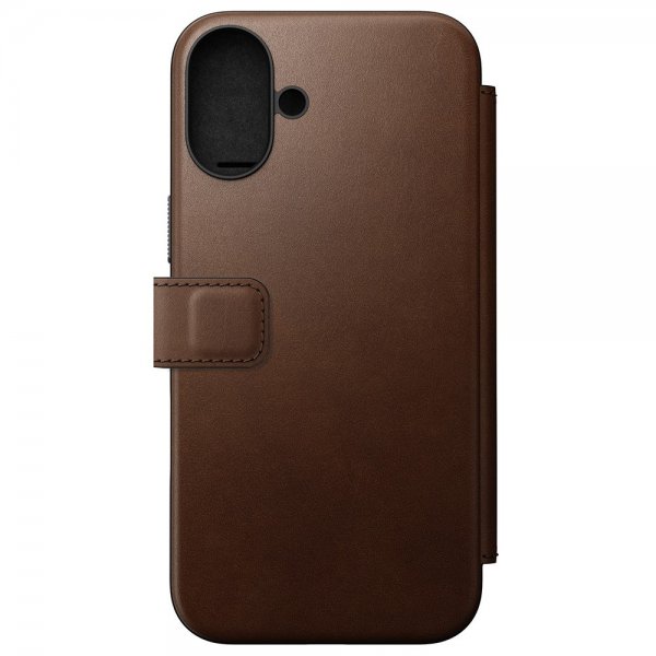 Nomad iPhone 16 Plus Cover Modern Leather Folio Brun