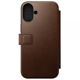 Nomad iPhone 16 Plus Cover Modern Leather Folio Brun
