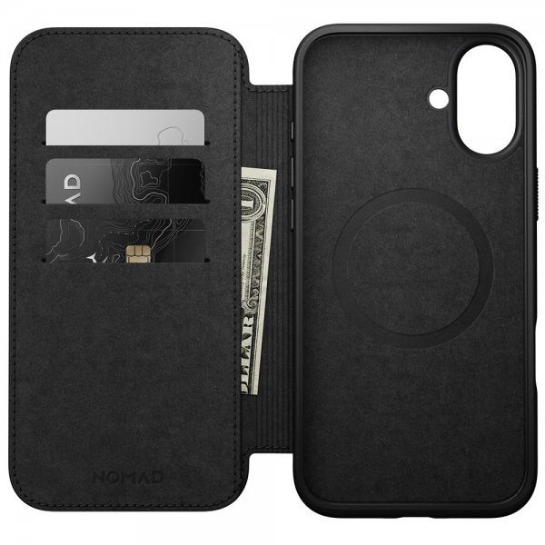 Nomad iPhone 16 Plus Cover Modern Leather Folio Sort