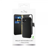 Puro iPhone 16 Plus Cover Wallet Detachable 2-i-1 Sort