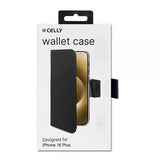 Celly iPhone 16 Plus Cover Wally Wallet Case Sort