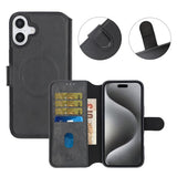 Rvelon iPhone 16 Plus Cover 4 Kortrum MagSafe Sort