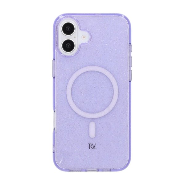 Rvelon iPhone 16 Plus Cover Glitter MagSafe Lilla